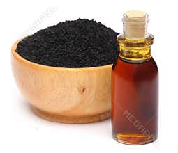 Nigella sativa or Black cumin with essential oil