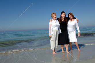 Generations of women at beach