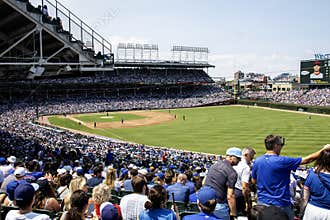 Fans Enjoy a Lively Baseball Game at the Stadium in Chicago