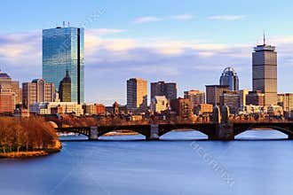 Boston Back Bay Late Afternoon Skyline