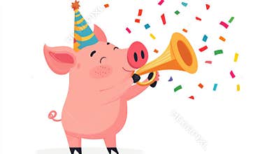 Party Pig with Trumpet