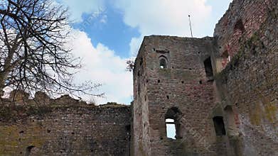 Inner walls of the Hilgartsberg castle ruins