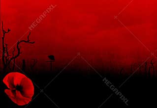 WW1 First World War Abstract Background with Poppy