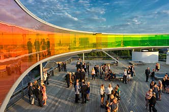 Rainbow panorama at Aarhus, Denmark
