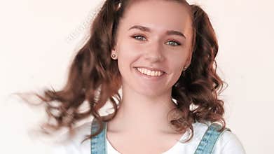 Cheerful teenager portrait youth lifestyle girl