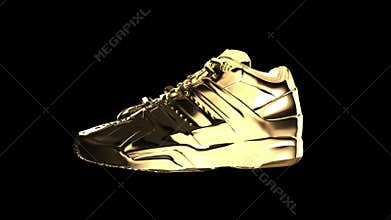 Gold shiny athletic sneakers