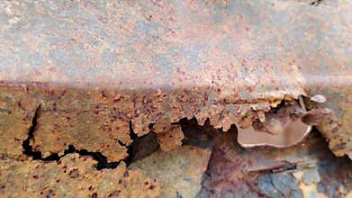 Weathered Rust Pattern on Metal Surface