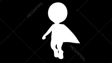 Man brave superhero with blue cloak levitate above
