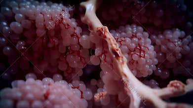 Macro View of Coral Polyp Structures and Textures Underwater