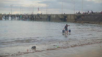 Badung, Bali, Indonesia - April 21, 2026: Balinese Fishermen