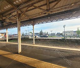 Train station in a Japanese town