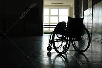 Empty wheelchair