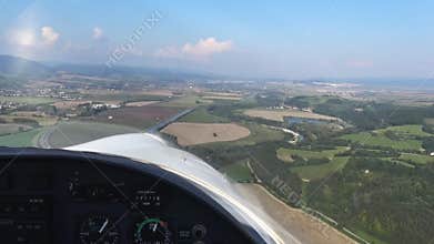 Small airplane flying aircraft