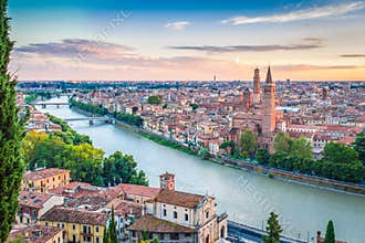 Sunset in Verona, italy