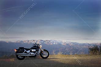 Motorbike and scenery