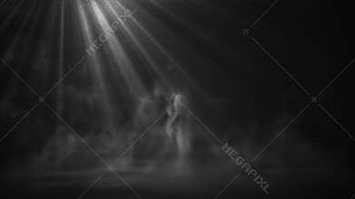 Volumetric light rays enhancing cinematic dark scene