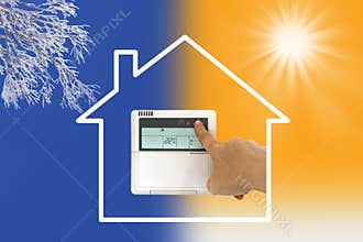 Heating and cooling air conditioner