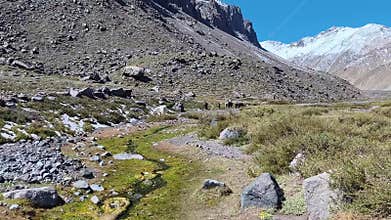 Path through Volcano Valley, Andes Mountains, Santiago, Chile
