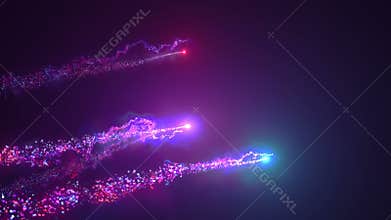 Abstract Multicolor Comet Streamers