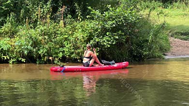 Rakau Belarus August 15 2026 Young woman sitting on sup