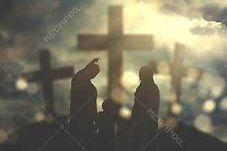 Family with three cross symbols