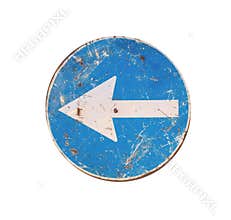 Turn left road sign