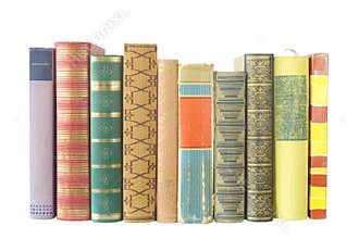 Row of books isolated