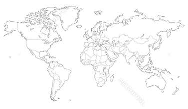 Outlined vector map of the world