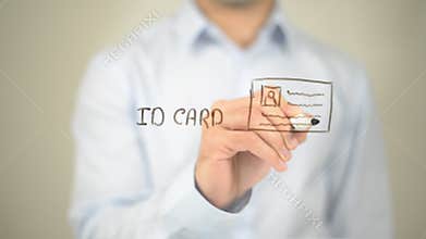Id Card, Illustration , Man writing on transparent screen