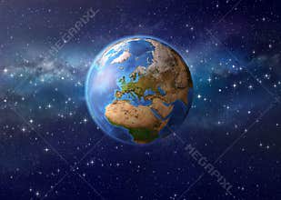 Planet earth in outer space