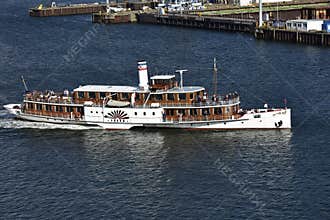 Paddle Wheel Steamer as Tourist Attraction, Kiel, Germany