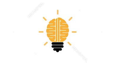 Creative left brain and right brain idea concept with light bulb symbol.Business,education or innovation concept