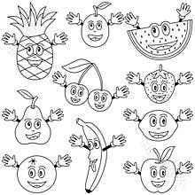 Coloring Fruit Characters