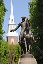 Paul Revere Statue and Old North Church