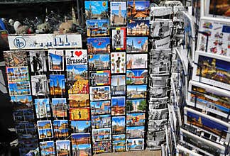 Rack of brussels postcards