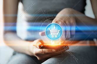 Add To Cart Internet Web Store Buy Online E-Commerce concept