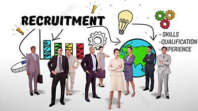 Business team standing against brainstorm