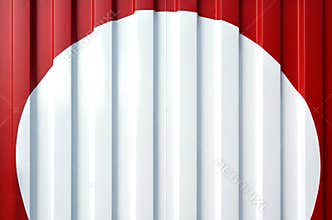 A white circle inside a red background