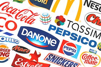 Collection of popular food logos companies