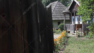 Romanian household - wooden houses