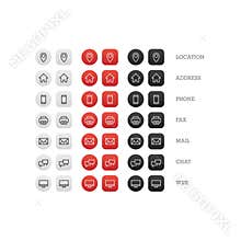 Multipurpose business card icon set of web icons for business, finance and communication