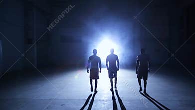 Boxers walking for sports hall