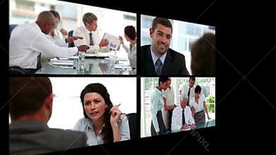 Collage of business people