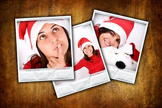 Set of three photo frames with christmas images