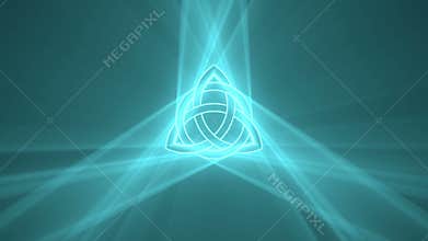 Triquetra Trinity knot playing light flare