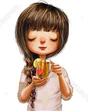 Cute cartoon girl