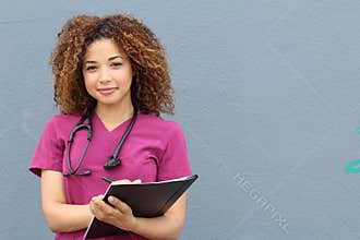 Female who is going to nursing school