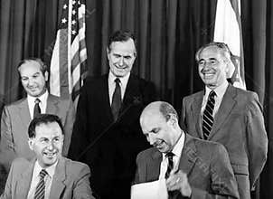 George H.W. Bush and Shimon Peres Foster American-Israeli Diplomacy