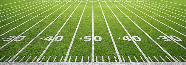 American football field and grass