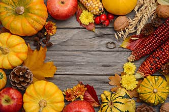 Fall background with pumpkins